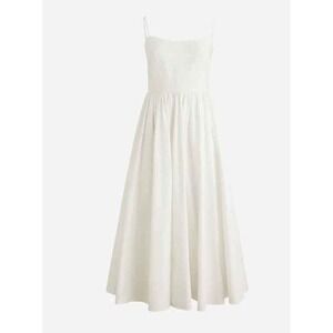 NWT J.Crew Womens White A-Line Stretch Cotton Poplin Midi Dress Size 20